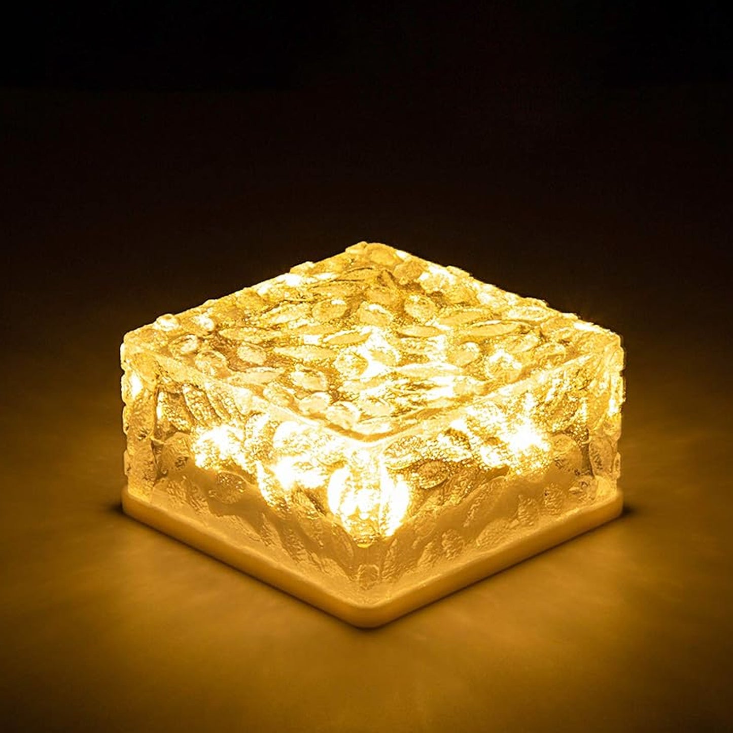 solar Ice Cube Shaped Garden Light Ice Cube Shaped Garden Warm Light Outdoor Solar Garden Decorative Lights For Walkway Pathway Backyard Christmas Decoration Parties - Happy Price - Image 2
