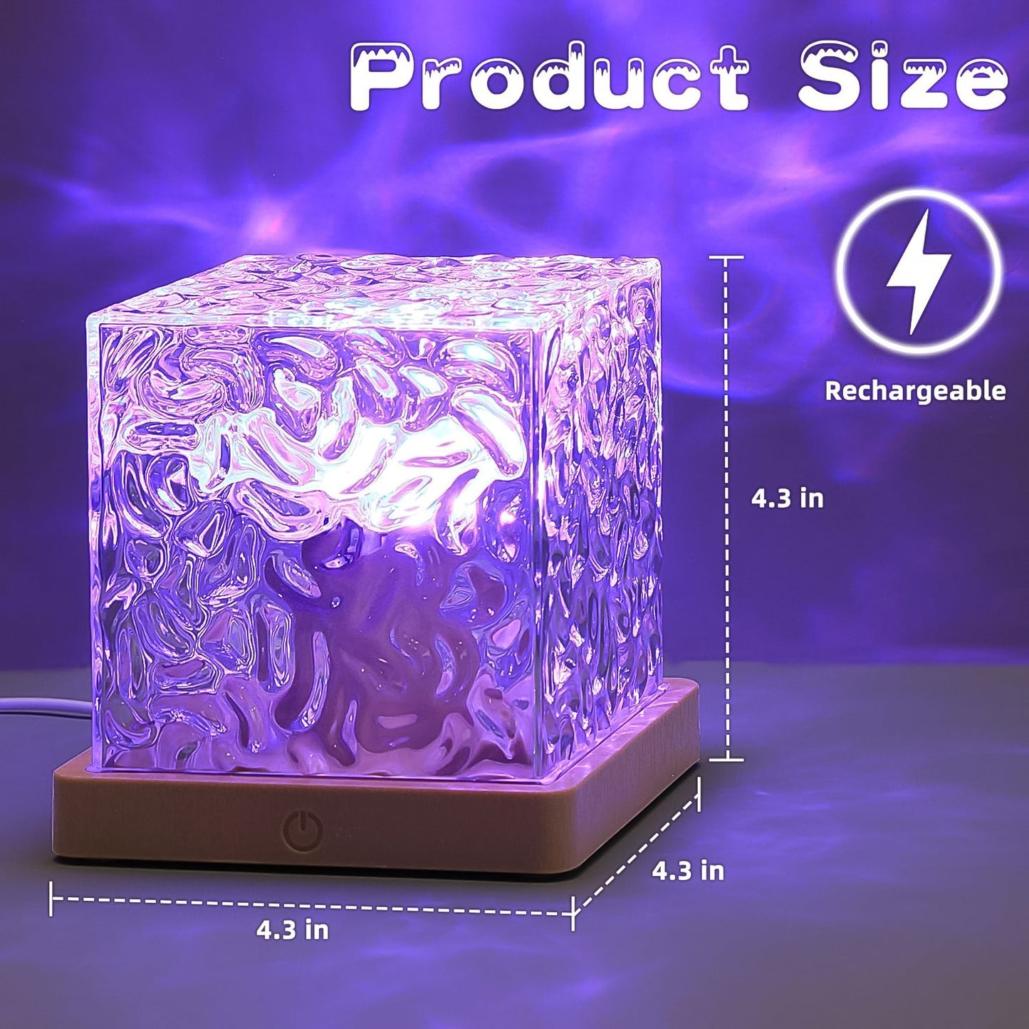Dynamic Rotating Water Ripple Night Lamp With Remote - Happy Price - Image 2