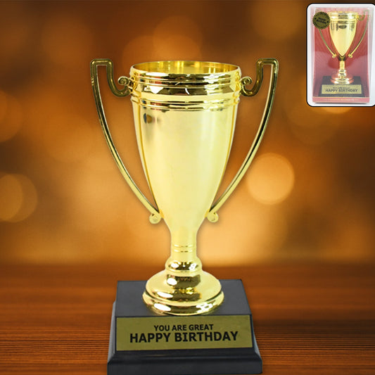 Golden Birthday Trophy  You Are Great Happy Birthday Plastic Award With Base - Happy Price - Image 1