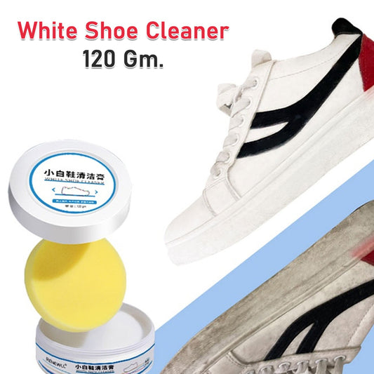 White Shoe Cleaning Cream - Gentle Stain Remover for Sneakers & Leather (120 Gm Approx)