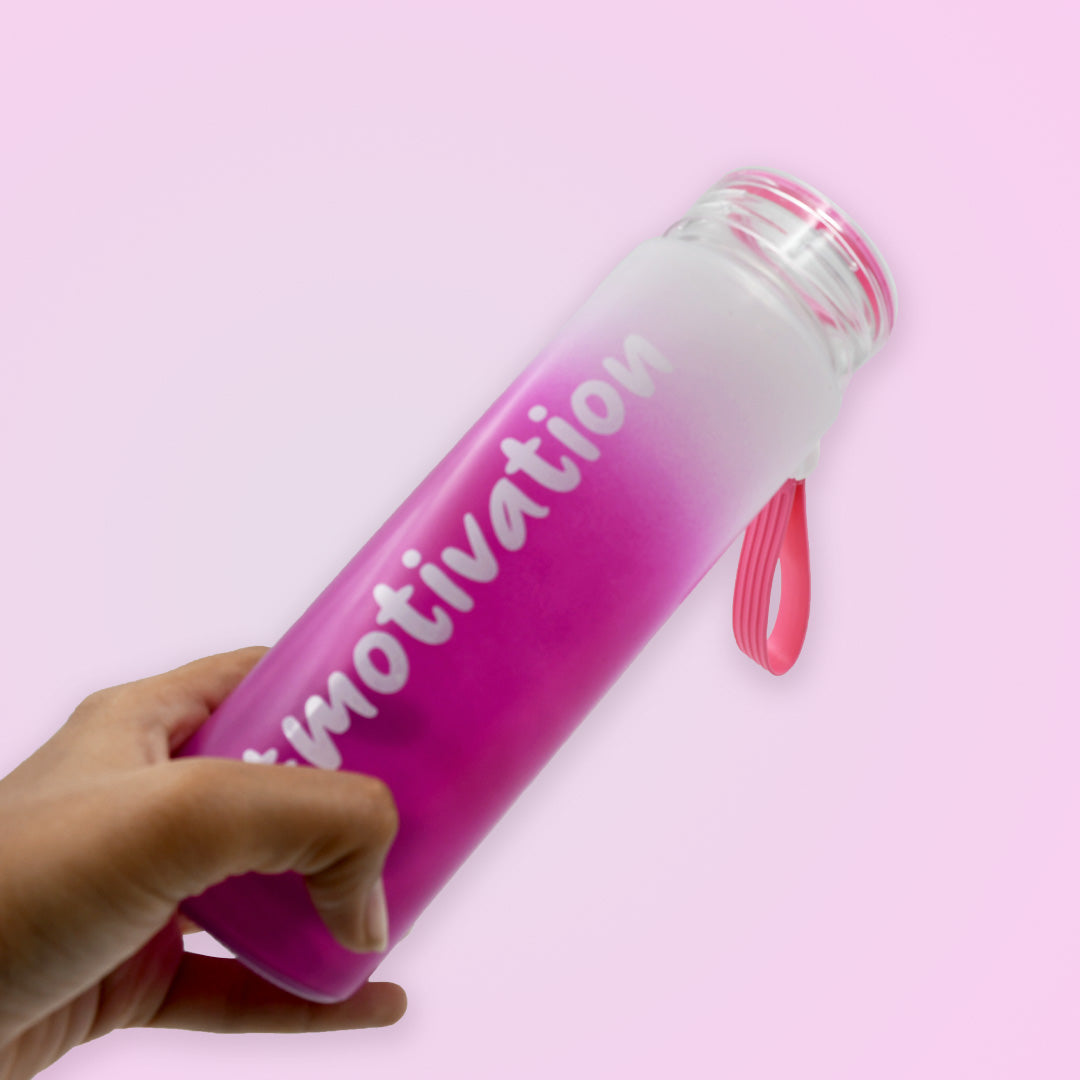 motivationalglass Bottle Colorful Portable Water Glass Bottle With Rubber Banddaily Intake Hourly Water Bottle To Ensure You Drink Enough Water Throughout The Dayreusable Cycling Gym Workout Fitnessbottle(Approx 350 Ml) - Happy Price - Image 6
