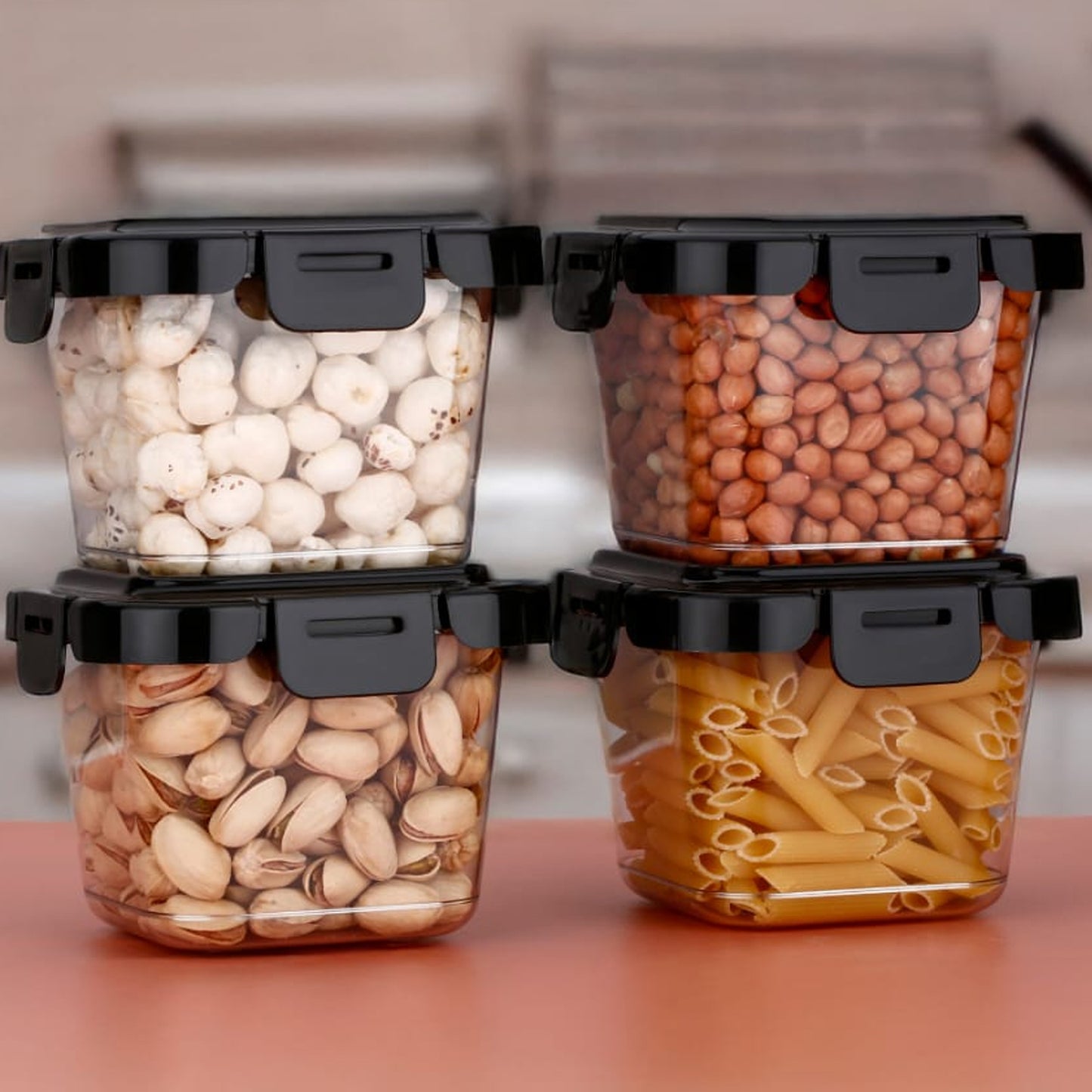 Plastic Food Storage Containers With Lid (4 Pcs Set  500 Ml) - Happy Price - Image 2