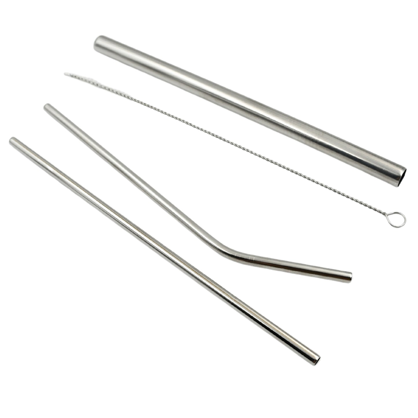 Reusable Stainless Steel Straws With Travel Case Cleaning Brush Eco Friendly Extra Long Metal Straws Drinking Set Of 4 (2 Straight Straws 1 Bent Straws 1 Brush) - Happy Price - Image 4