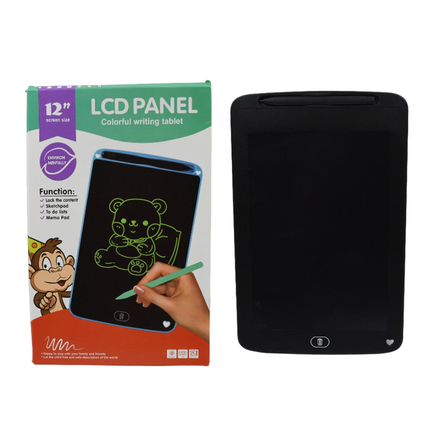 Portable Lcd Writing Board Slate Drawing Record Notes Digital Notepad With Pen Handwriting Pad Paperless Graphic Tablet For Kids 12 Inch - Happy Price - Image 4