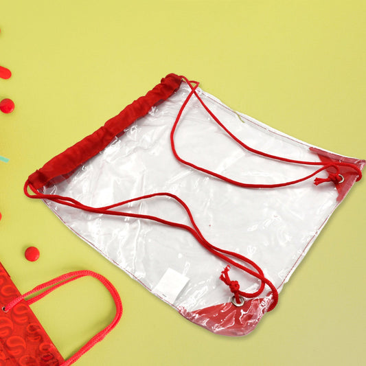 Plastic Waterproof Pouch Transparent Stadium Bags Clear String Bag For Gym Concert Travel Beach Swimming Sport - Happy Price - Image 1