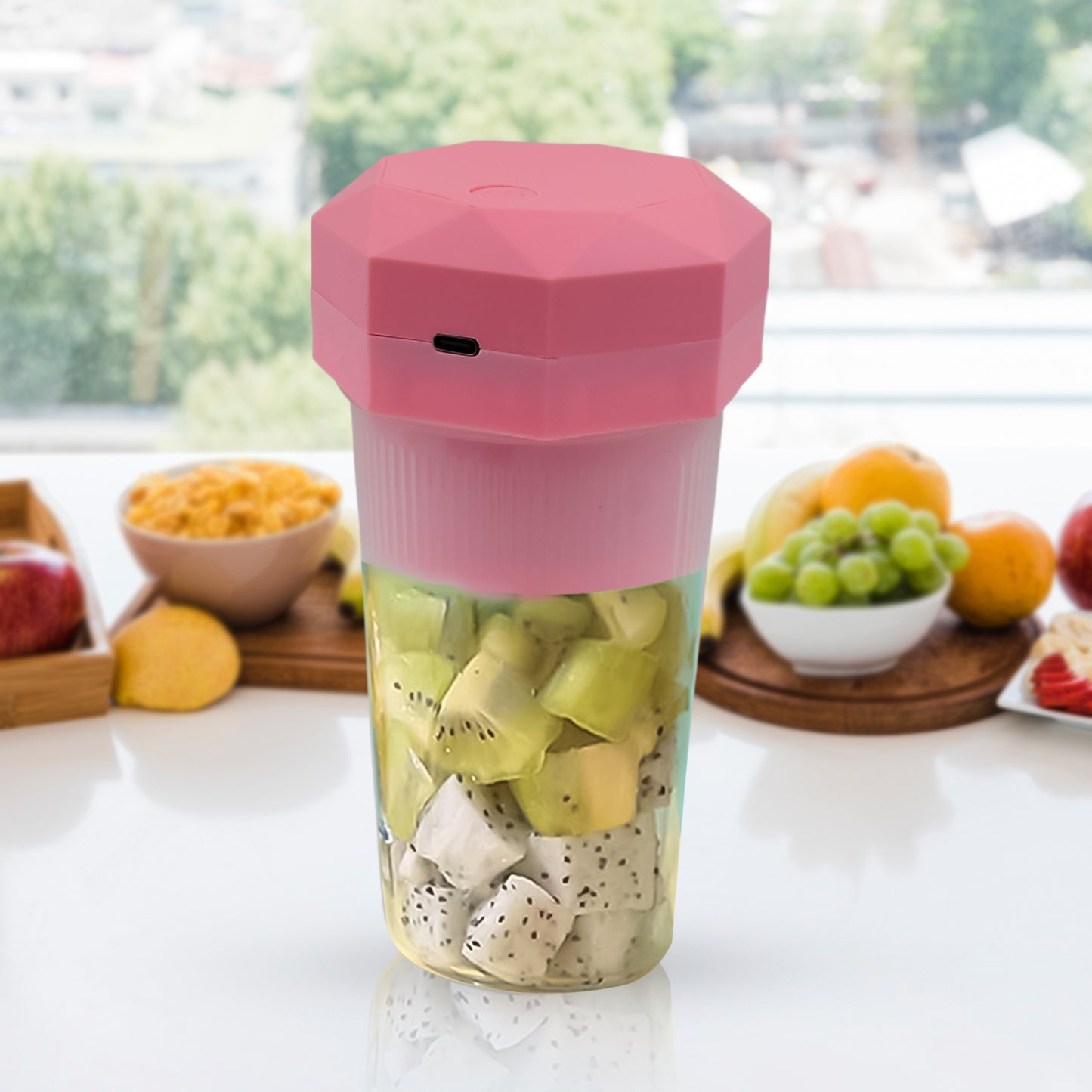 Portable Multifunctional Electric Juicer Cup Usb Juice Maker 6 Blade (350 Ml) - Happy Price - Image 2