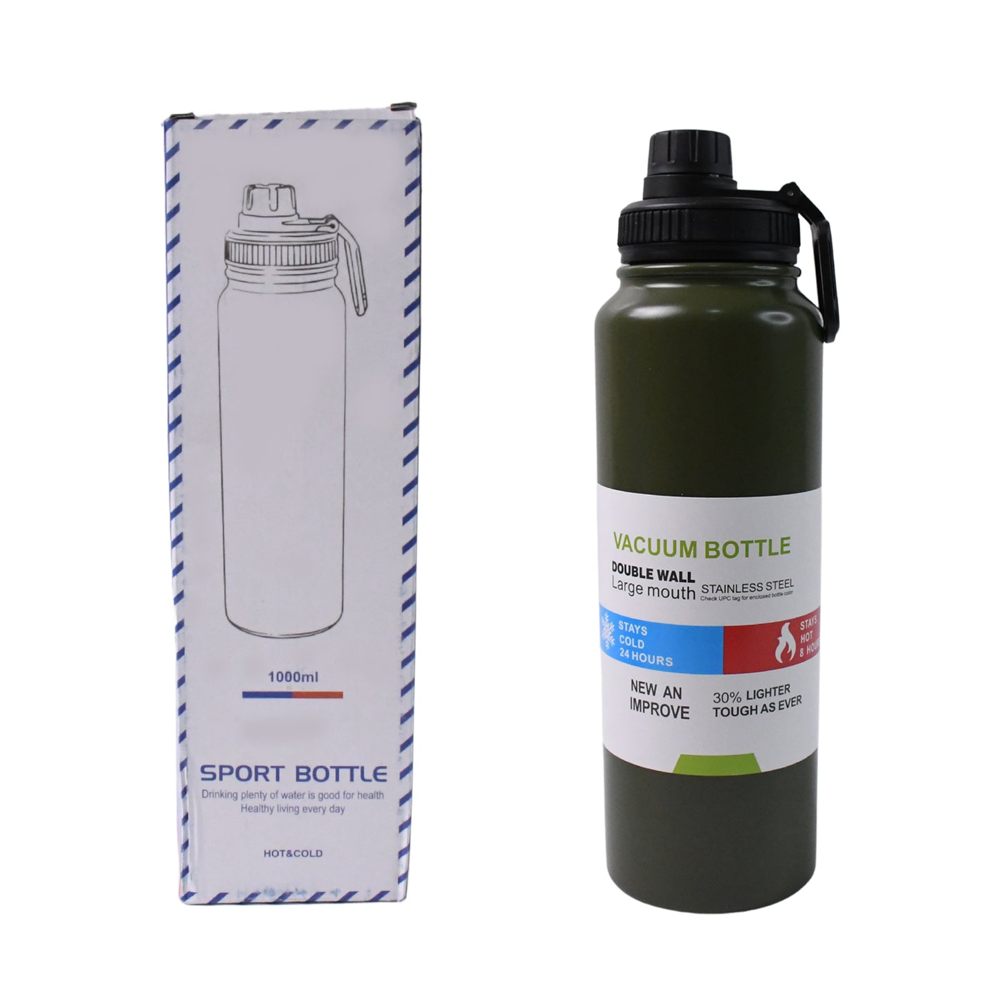 Stainless Steel Double Wall Vacuum-insulated Drink Water Bottle (1000 Ml  Mix Color) - Happy Price - Image 3