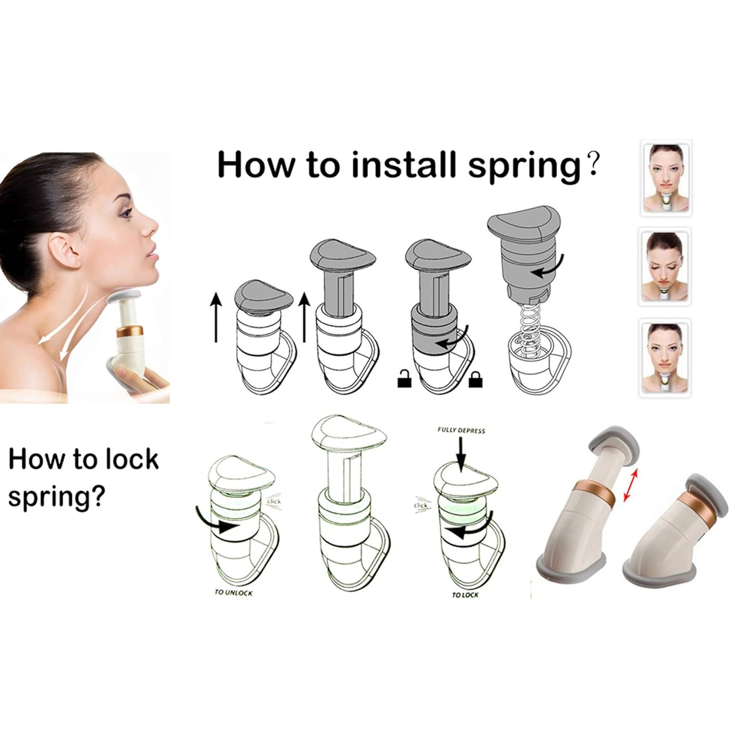 Massager For Men Women Double Chin Up Neckline Slimmer Machine And Jawline Exerciser Tool With Neck Slimming Rubber  Chinfat Reducer Exerciser (1 Pc) - Happy Price - Image 3