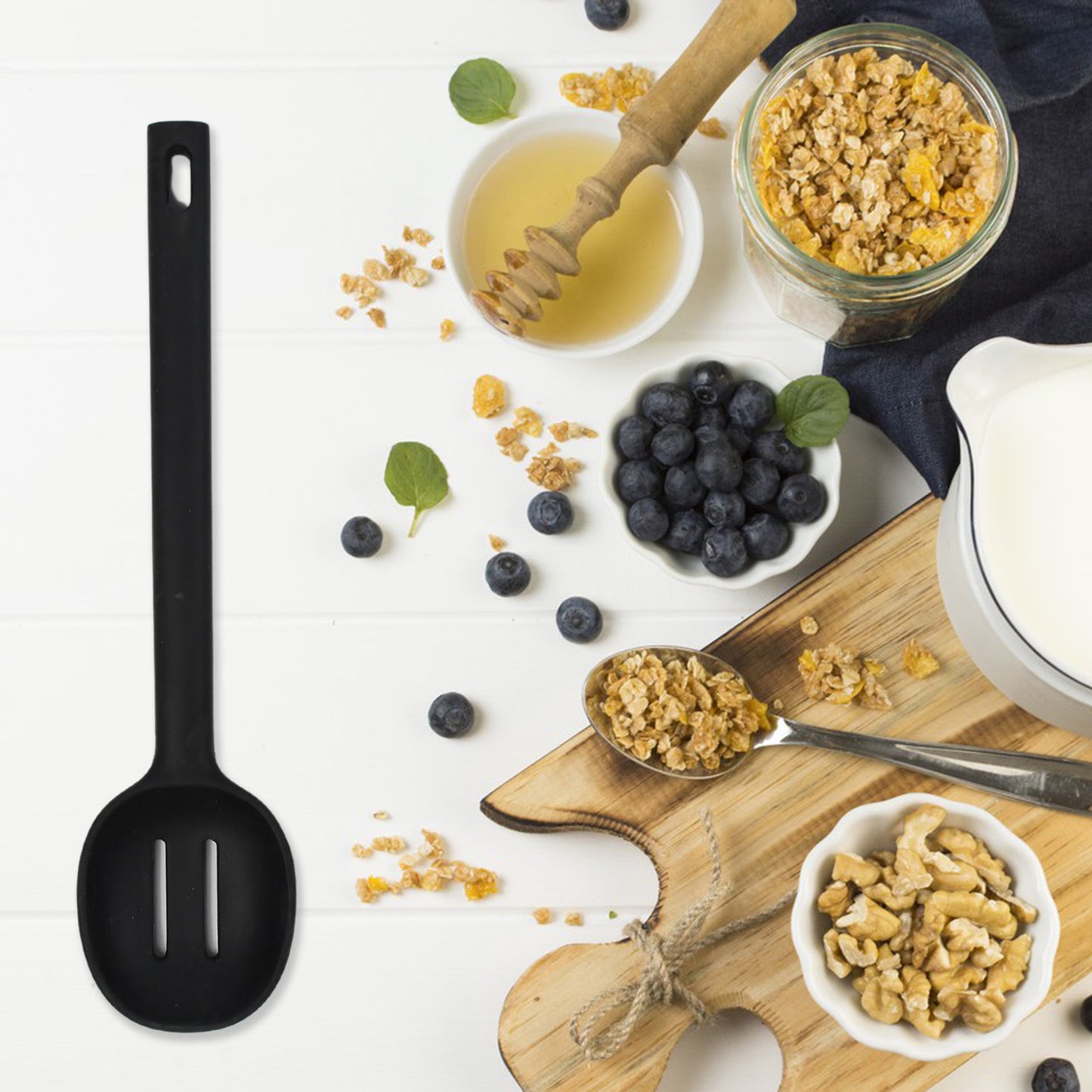 Silicon Non-stick Heat Resistant Kitchen Item Premium Spoon ( 1pc ) - Happy Price - Image 4