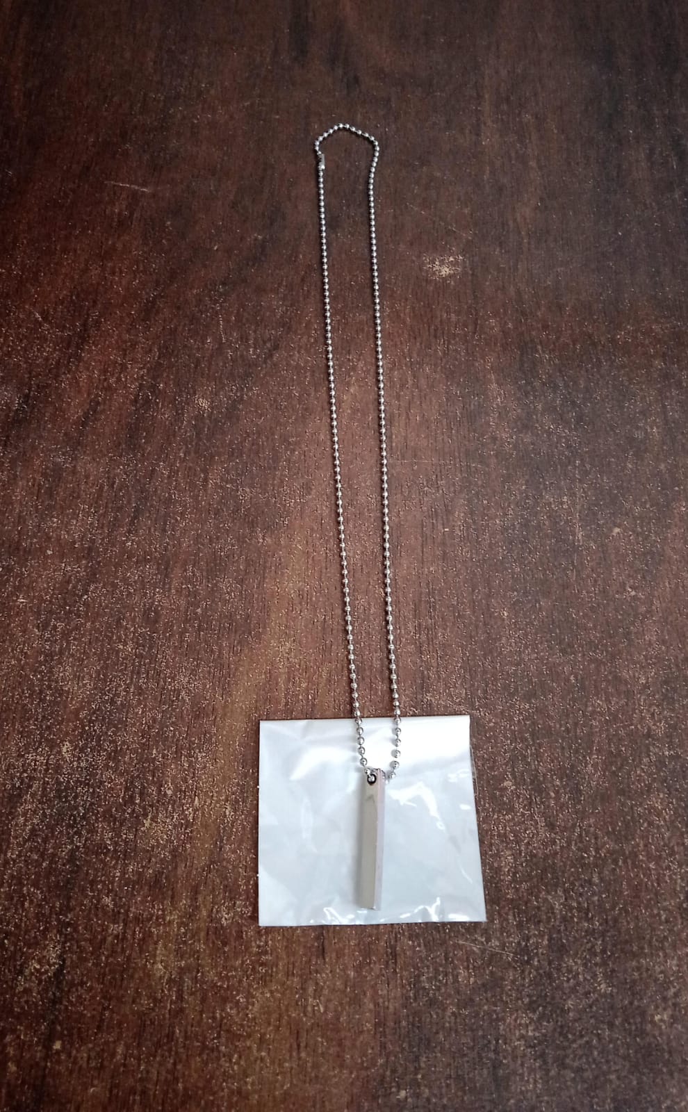 Plain Stick Shape Locket With Chain Stainless Steel Necklace (1 Pc) - Happy Price - Image 7