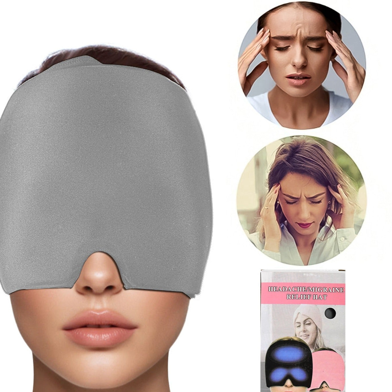 Headache Relief Hat Migraine Cap (1 Pc  Grey Color) - Happy Price - Image 1