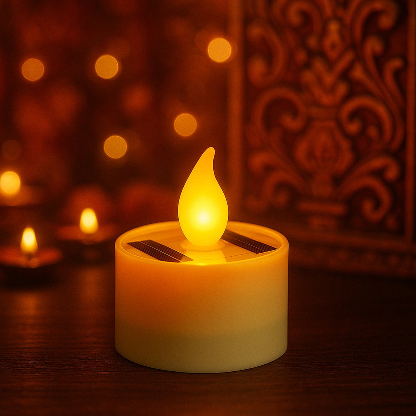 Solar Powered LED Flickering Candle Light (1 Pc) - Safe & Eco-Friendly - Happy Price - Image 5