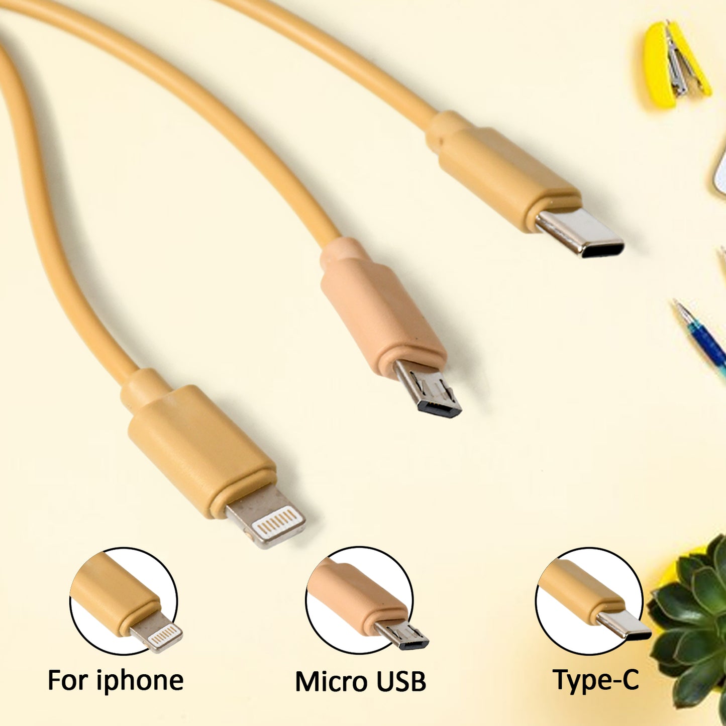 Retractable Charger Charging Cable Micro Usb Cable 3 In 1 Multi Charging Cable Compatible With Phone  Type C  Micro Android Usb And Other Mobile Devices (1 Pc) - Happy Price - Image 3
