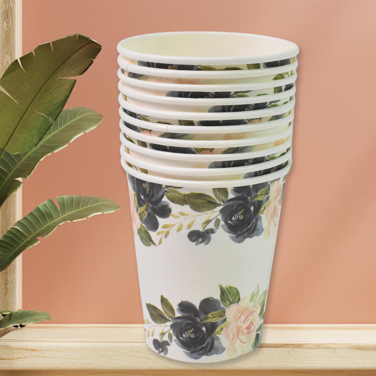 Disposable Paper Cups Disposable Tea Coffee Cups (10 Pcs Set  Mix Color  Design) - Happy Price - Image 3