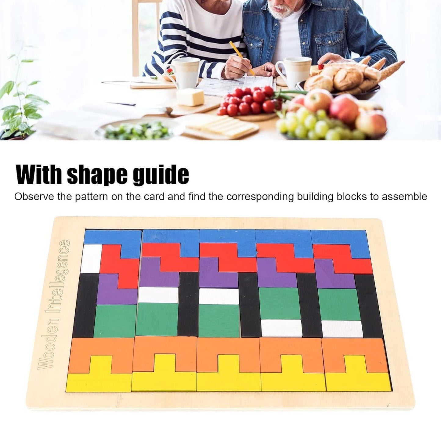 Wooden Blocks Puzzle Childrens Educational Toys Russian Block Block Puzzle For Early Childhood Education And Relaxing Brain Toys Help Prevent - Happy Price - Image 5