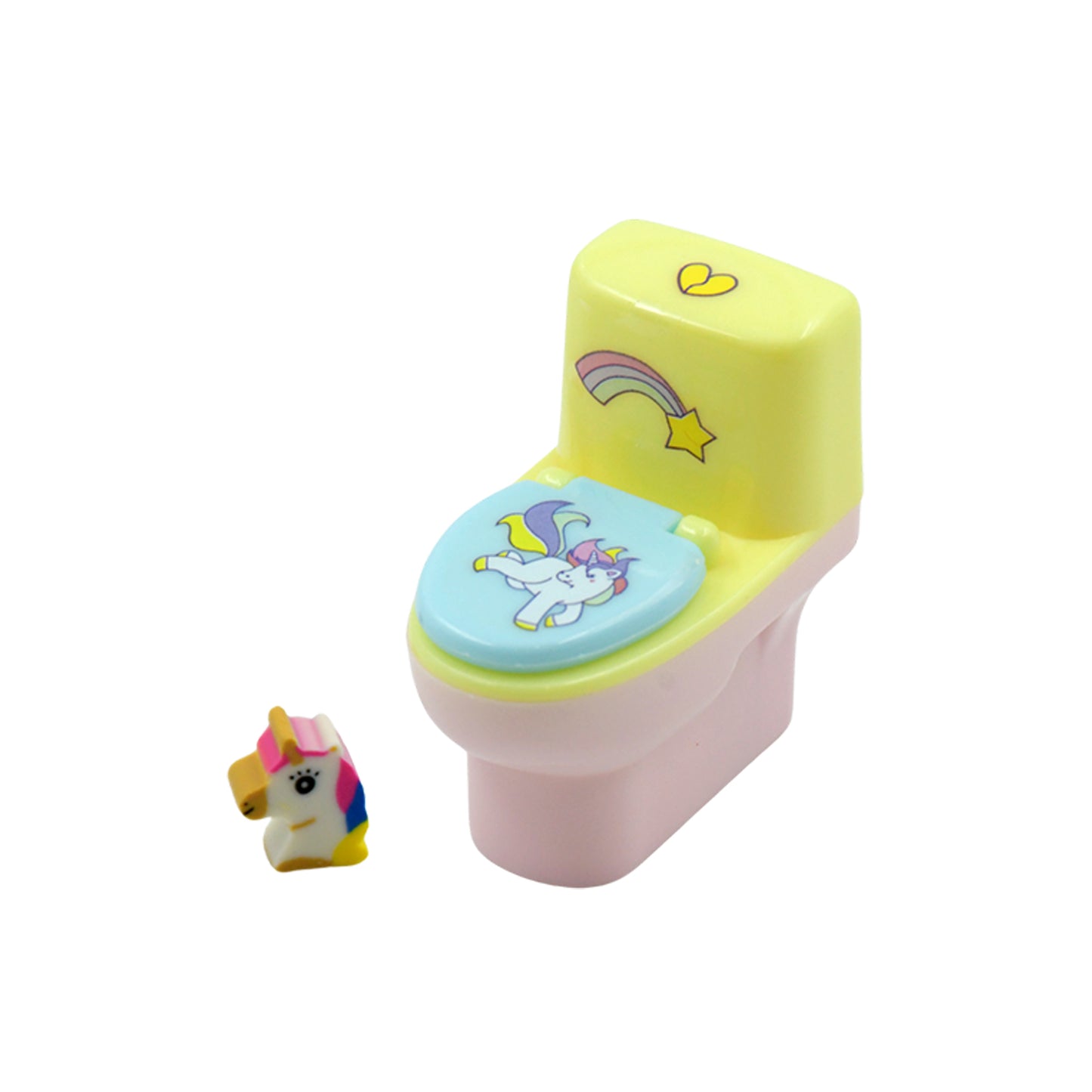 Toilet Pencil Sharpener Plastic Pencil Sharpener Novelty Pencil Sharpener Cute Cartoon Stationery Gift Small Toilet Shaped Sharpener With Eraser Wheel For School Kids (2 Pc Set) - Happy Price - Image 4