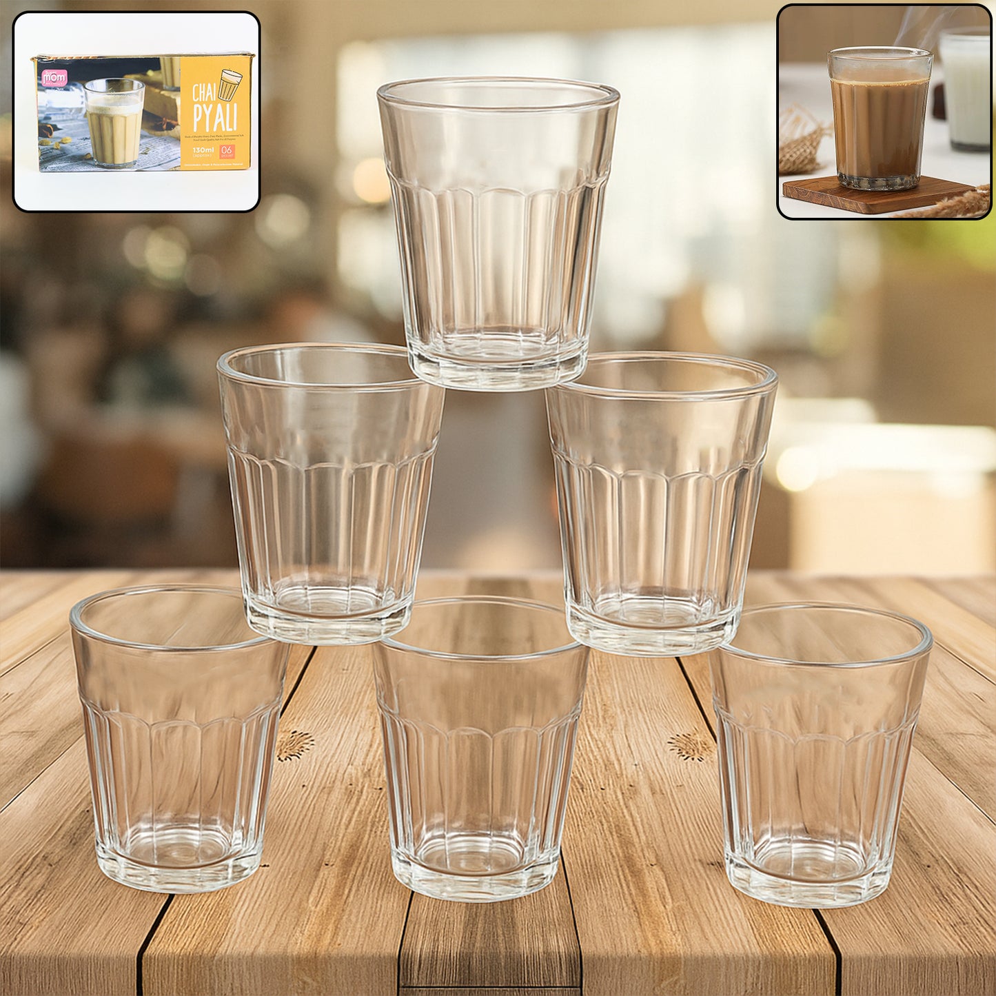 Transparent Polycarbonate Chai Pyali Tea Glass Set - 130ml, 6 Pcs - Happy Price - Image 7
