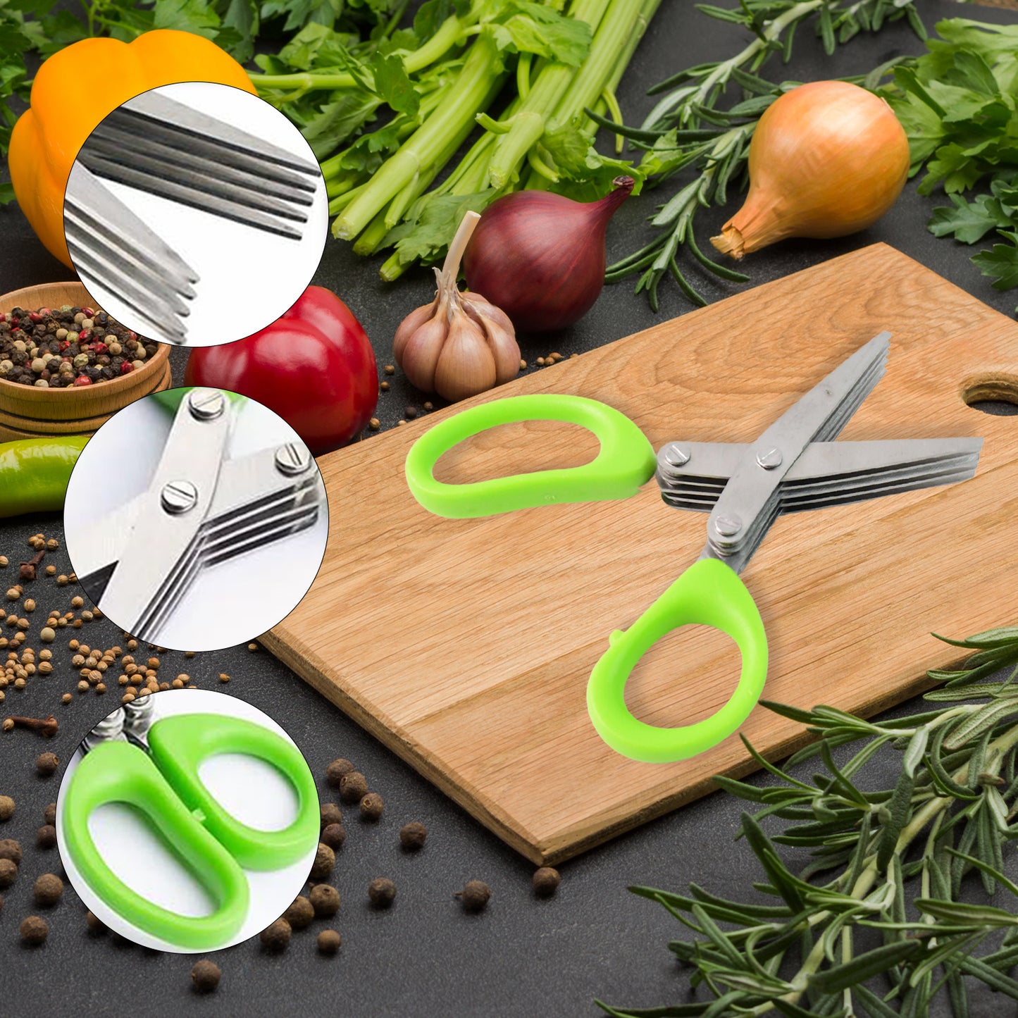 Premium 5 Blade Multipurpose Herb Scissors (1 Pc) - Happy Price - Image 7