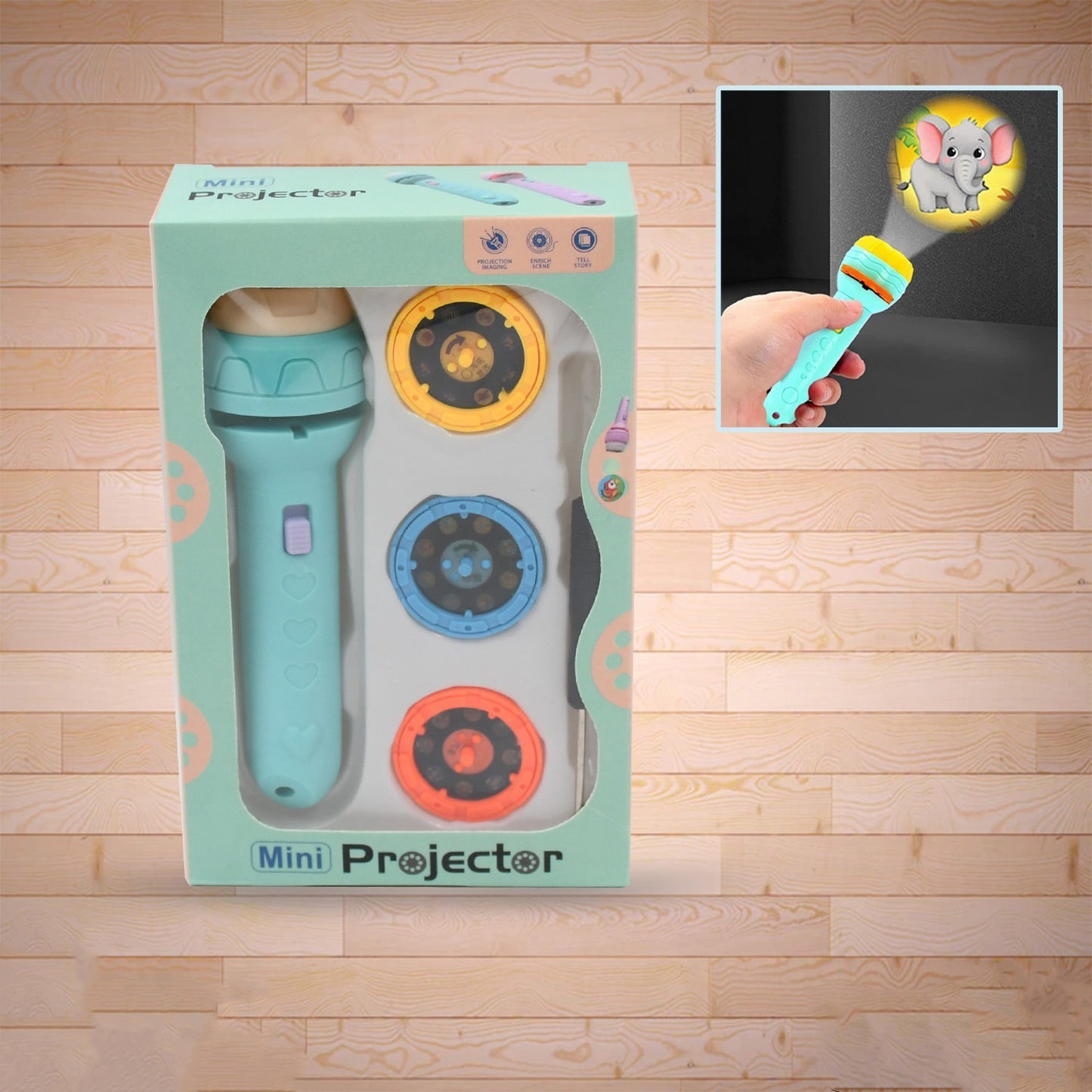 Mini Slide Projector For Kids With 3 Slide And Animated Pattern Flashlight Torch For Kids Projector Torch Educational Learning Toy - Happy Price - Image 2
