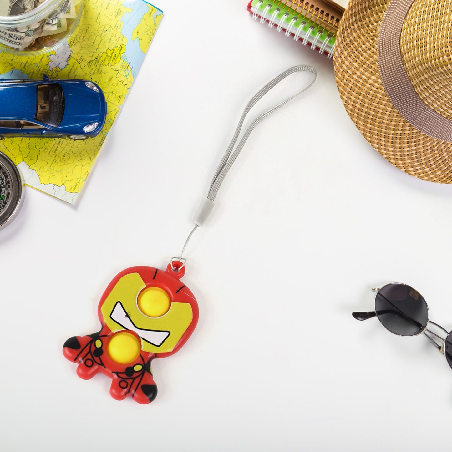 Creative Cartoon Superhero Style Mini Push Pop Bubble Keychain (1 Pc) - Happy Price - Image 6