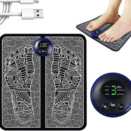 Ems Foot Massager Electric Feet Massager Deep Kneading Circulation Foot Booster For Feet And Legs Muscle Stimulator Folding Portable Electric Massage Machine - Happy Price - Image 1