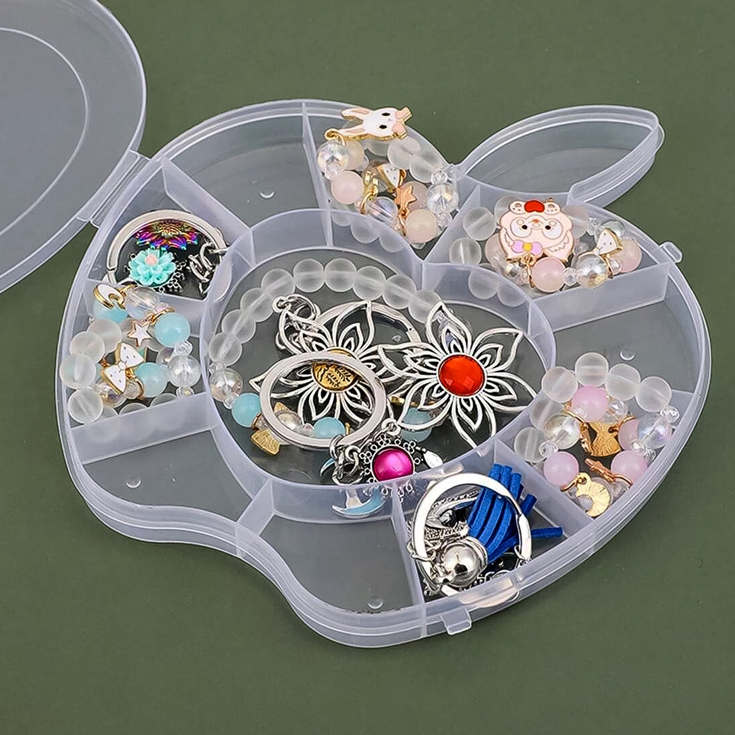Apple Shaped Jewellery Organizer Box - 1 Pc