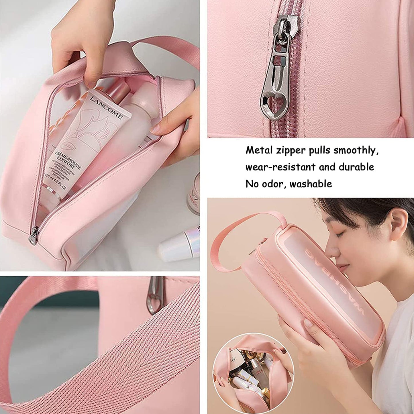 3-Piece Cosmetic Pouch Set for Home & Travel - Small, Medium, Large Wash Bags