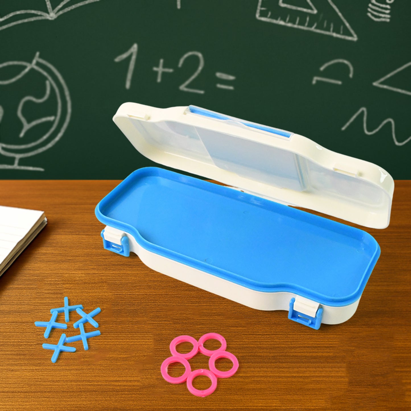 Kids Pencil Box With Built-in Tic Tac Toe Game - Happy Price - Image 6