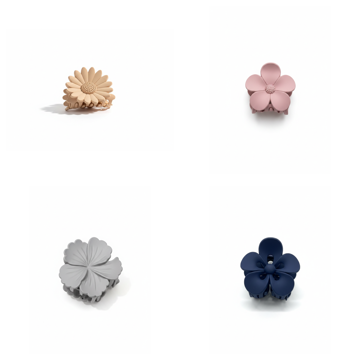 Bloom Garden Matte Flower Claw Clips – Set of 4
