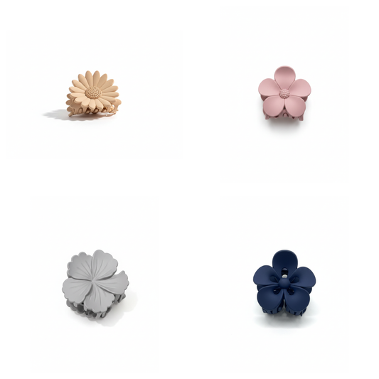 Bloom Garden Matte Flower Claw Clips – Set of 4