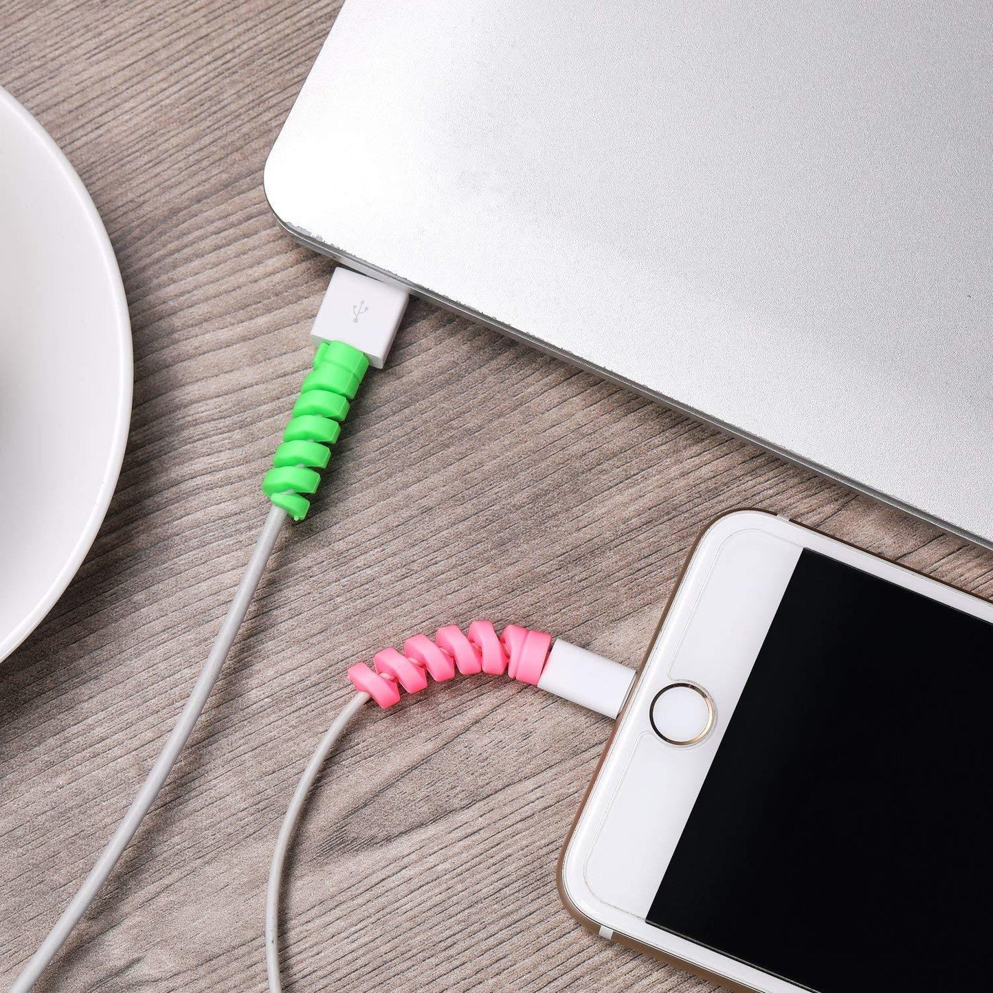 Spiral Charger Cable Protector Data Cable Saver Charging Cords Protective For All Universal Earphone  Cable Cover (Pack Of 10) - Happy Price - Image 5