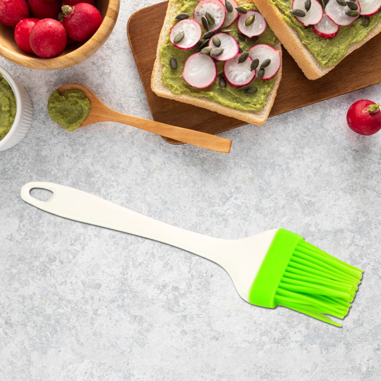 Silicone Kitchen Oil Spatula Brush With Handle Pastry  Cake Brush (17 Cm  1 Pc) - Happy Price - Image 3
