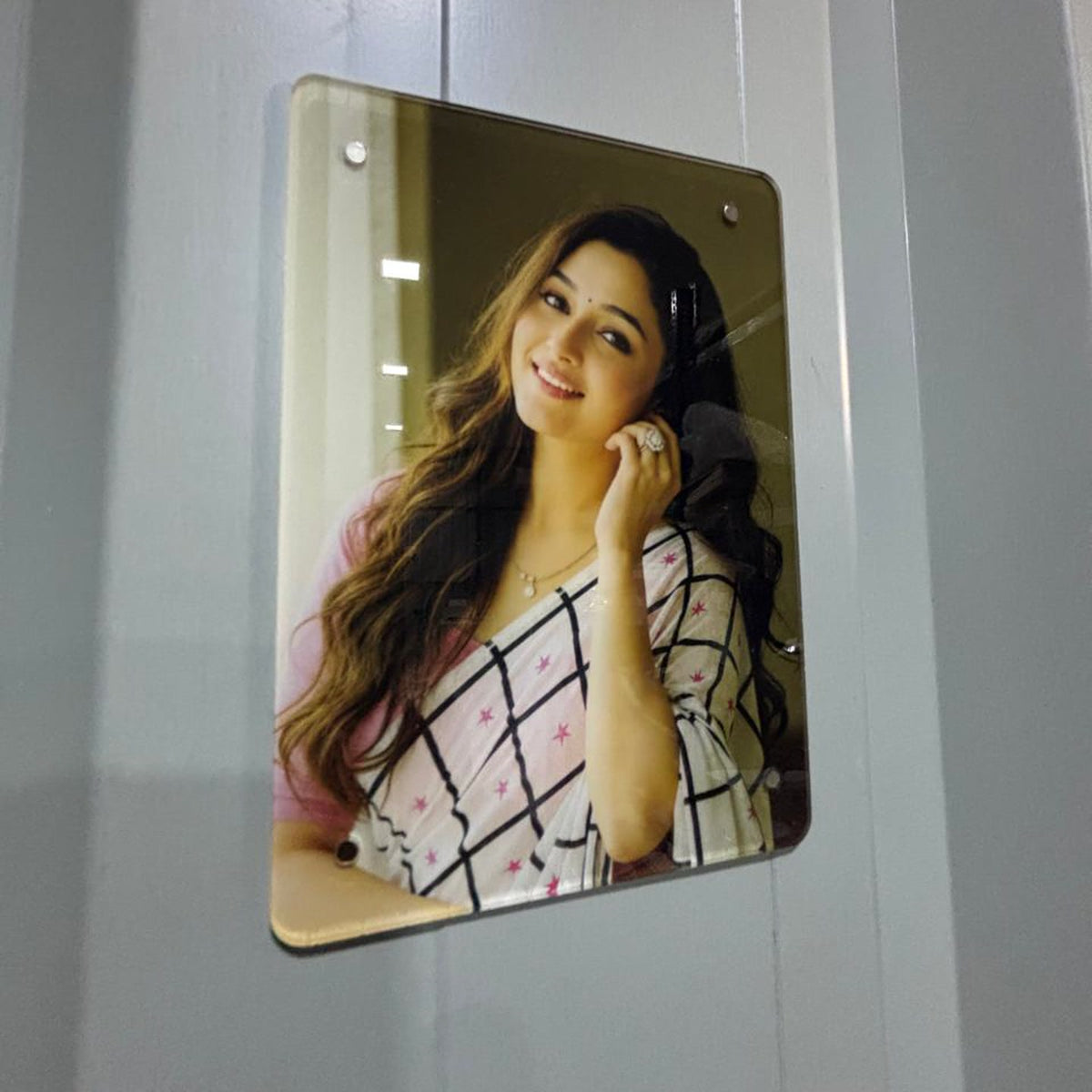 Acrylic UV printed fridge magnet with a high gloss finish