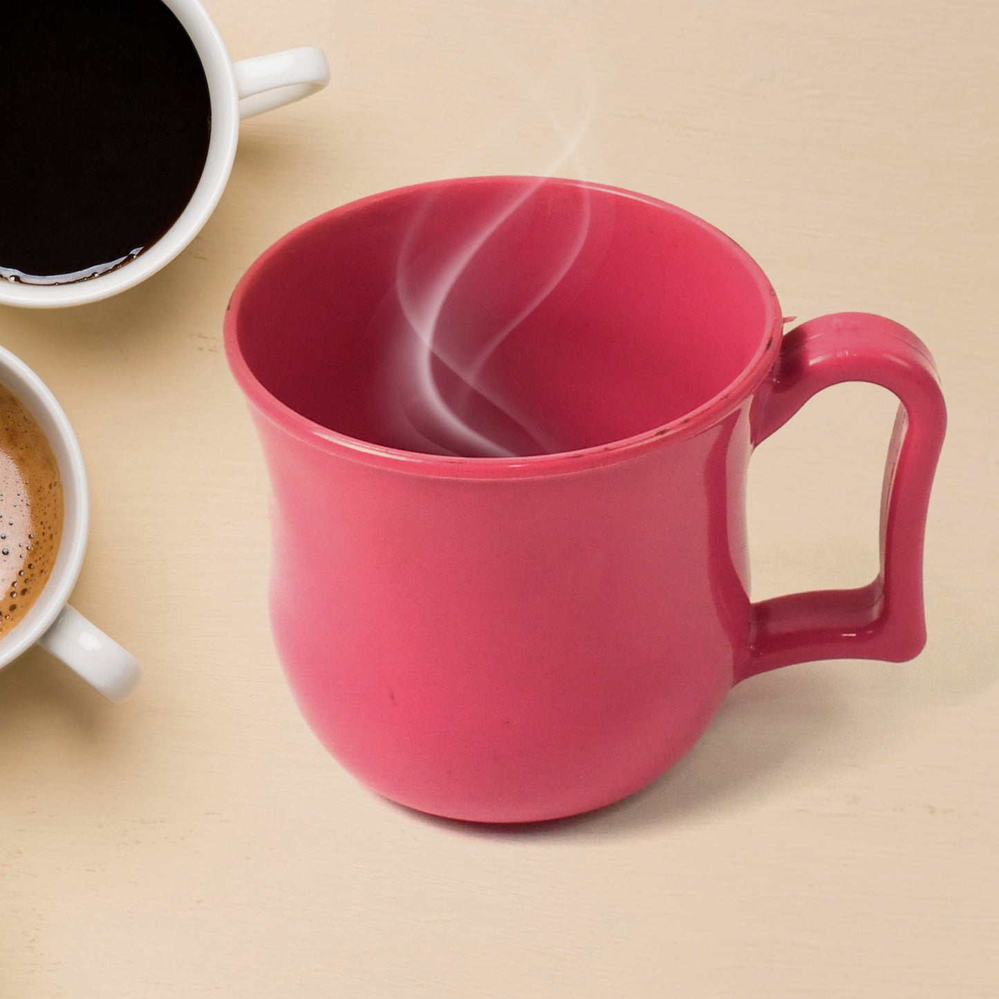 Premium Plastic Coffee  Tea Cups  Mug With Handle (1 Pc  Loose  Mix Color) - Happy Price - Image 2