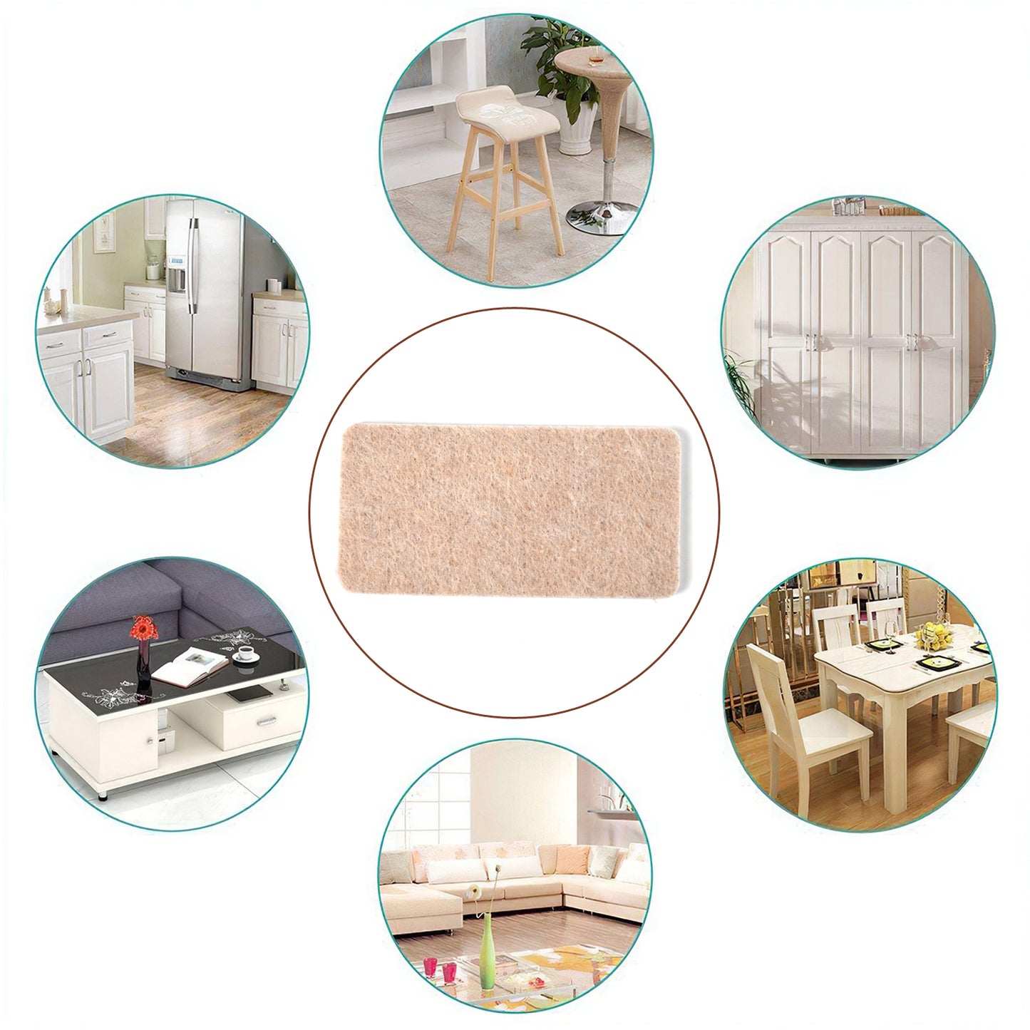 Furniture Pad Square Felt Pads Floor Protector Pad For Home  All Furniture Use (Pack Of 4 Pc) - Happy Price - Image 3