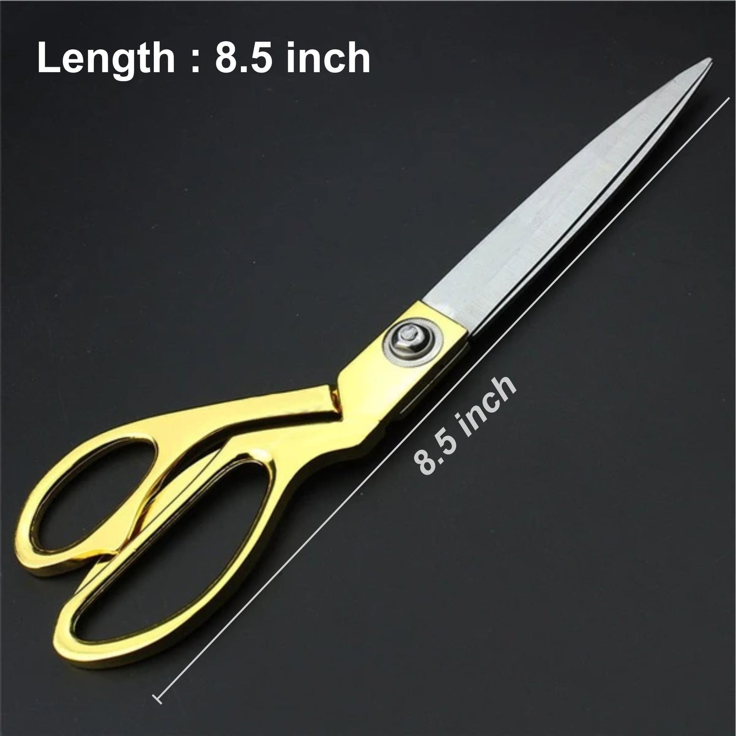Stainless Steel Tailoring Scissor Sharp Cloth Cutting For Professionals (8.5inch) (Golden) - Happy Price - Image 3
