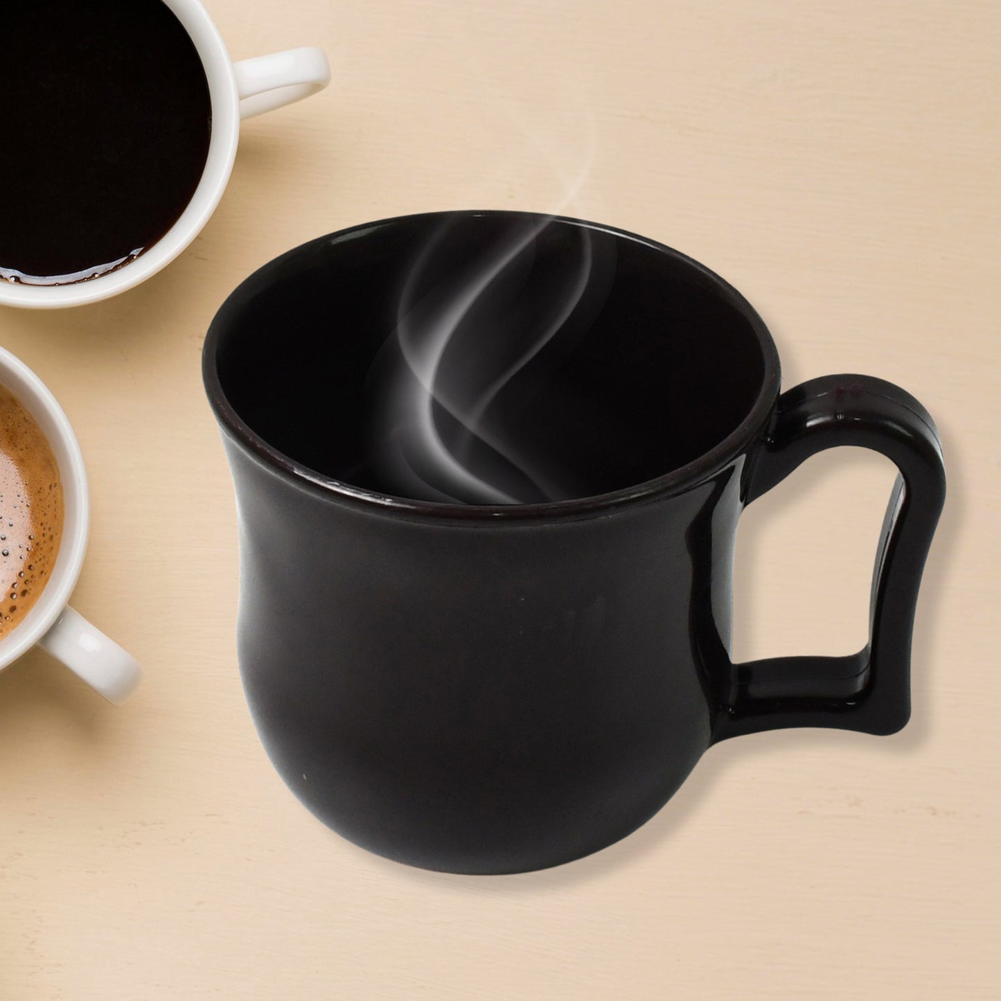 Premium Plastic Coffee  Tea Cups  Mug With Handle (1 Pc  With Color Box  Black) - Happy Price - Image 3