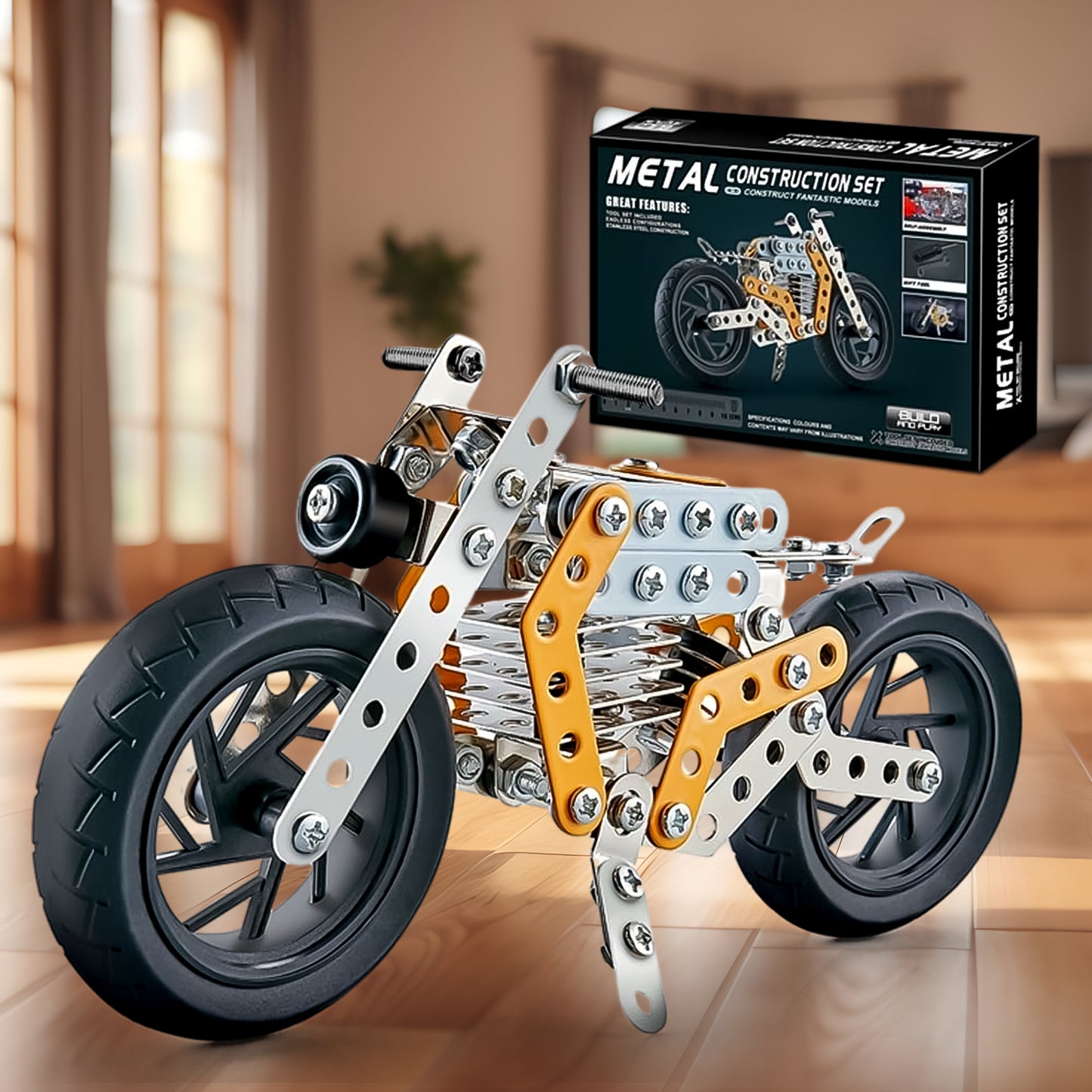 Metal Diy Bike Building Blocks For Kids (Bike 162 Pc Of Bike Tool  1 Set) - Happy Price - Image 2