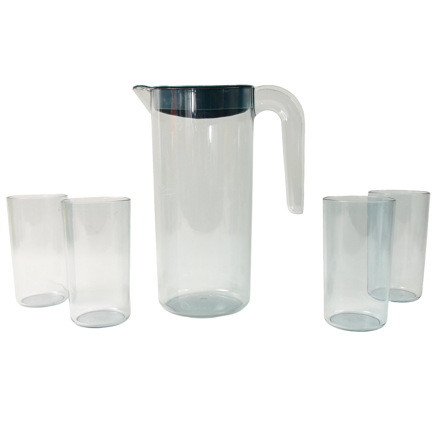 Apex Crystal Premium Jug With Lid  4 Pcs Glass (1500 Ml  300 Ml Approx  5 Pcs Set) - Happy Price - Image 4