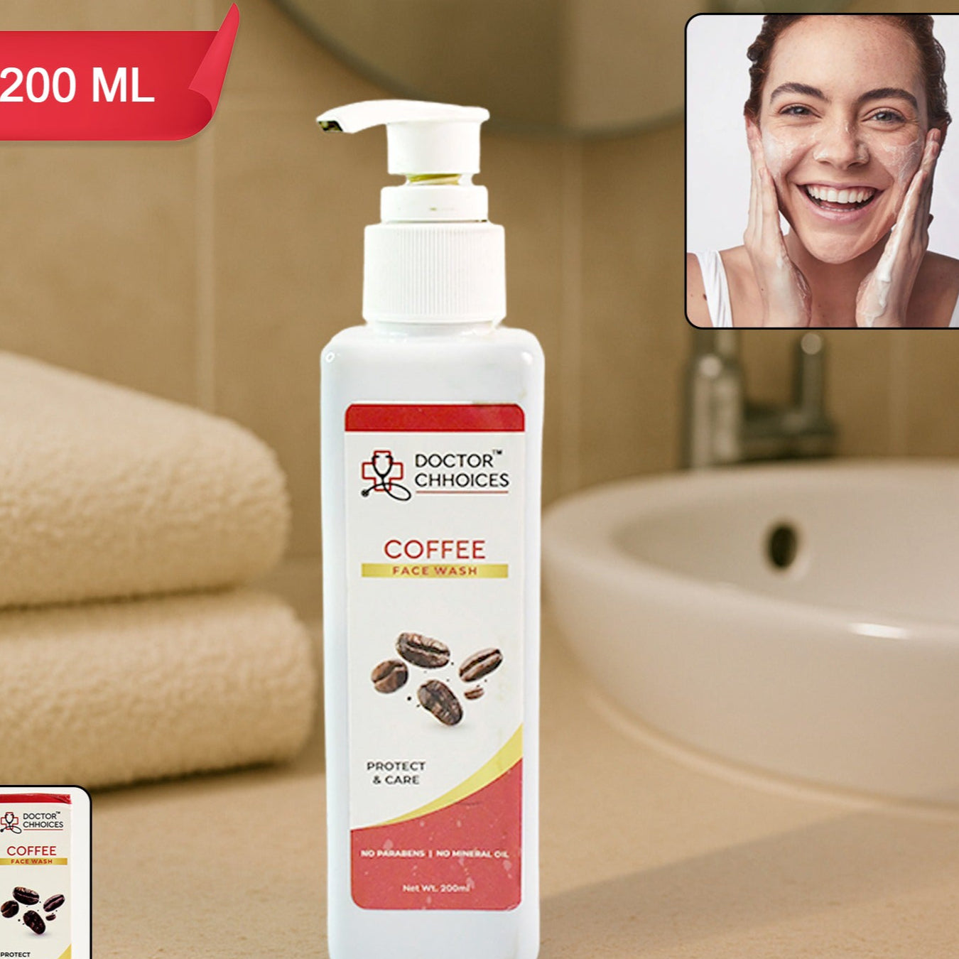 Doctor Chhoices Coffee Face Wash 200ml for Deep Cleansing & Tan Removal