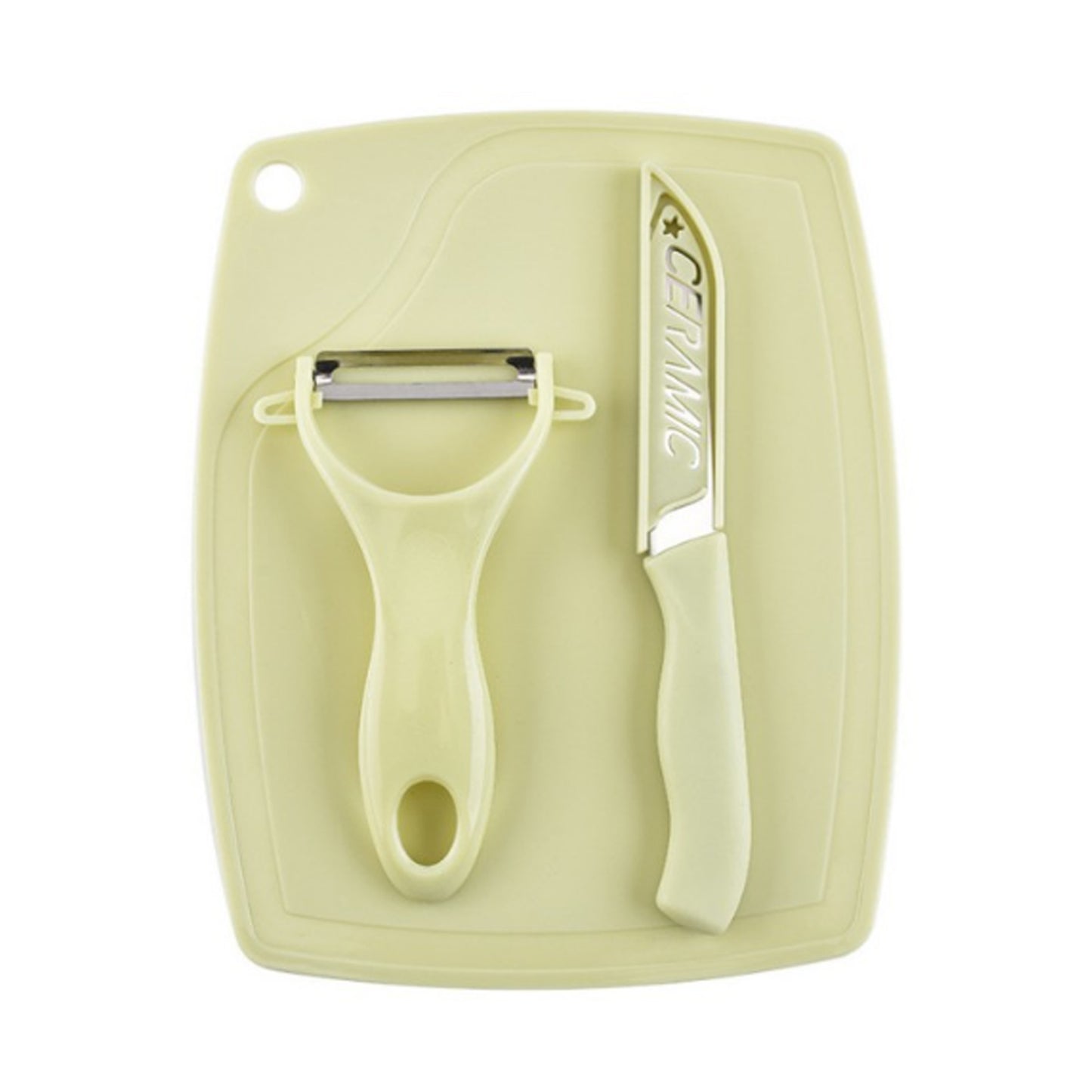 Plastic Kitchen Peeler - Green  Classic Stainless Steel 3-piece Knife Set Combo - Happy Price - Image 5