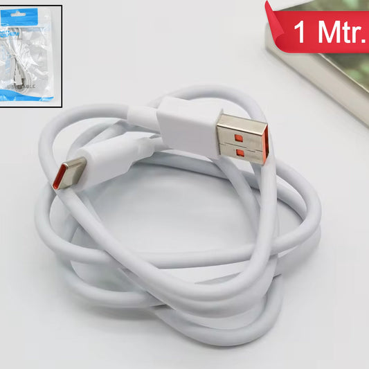 Type C Data Cable Fast Charging Cable (1 Mtr.  1 Pc) - Happy Price - Image 1