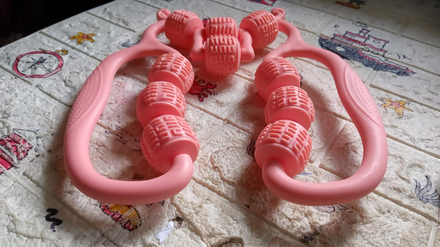 Muscle Massage Roller 10 Wheels Relieve Soreness Leg Muscle Roller Fitness Roller Muscle Relaxer Massage Roller Ring Clip All Round Massaging Uniform Force Elastic Pp Drop Shaped For Home Use (1 Pc) - Happy Price - Image 5