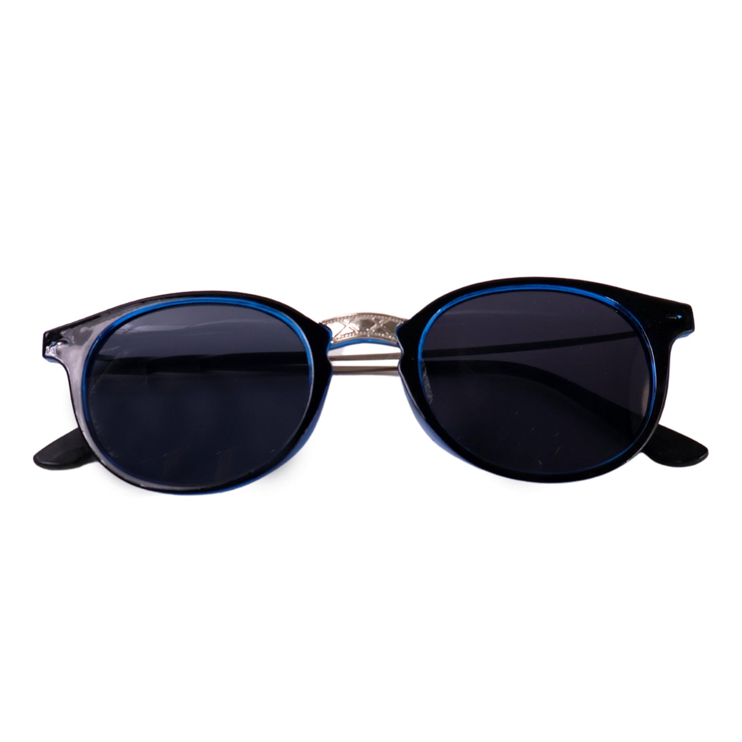 Blue Uv Protected Round Sunglasses Classic Sunglasses For Men  Women Lightweight - Happy Price - Image 2