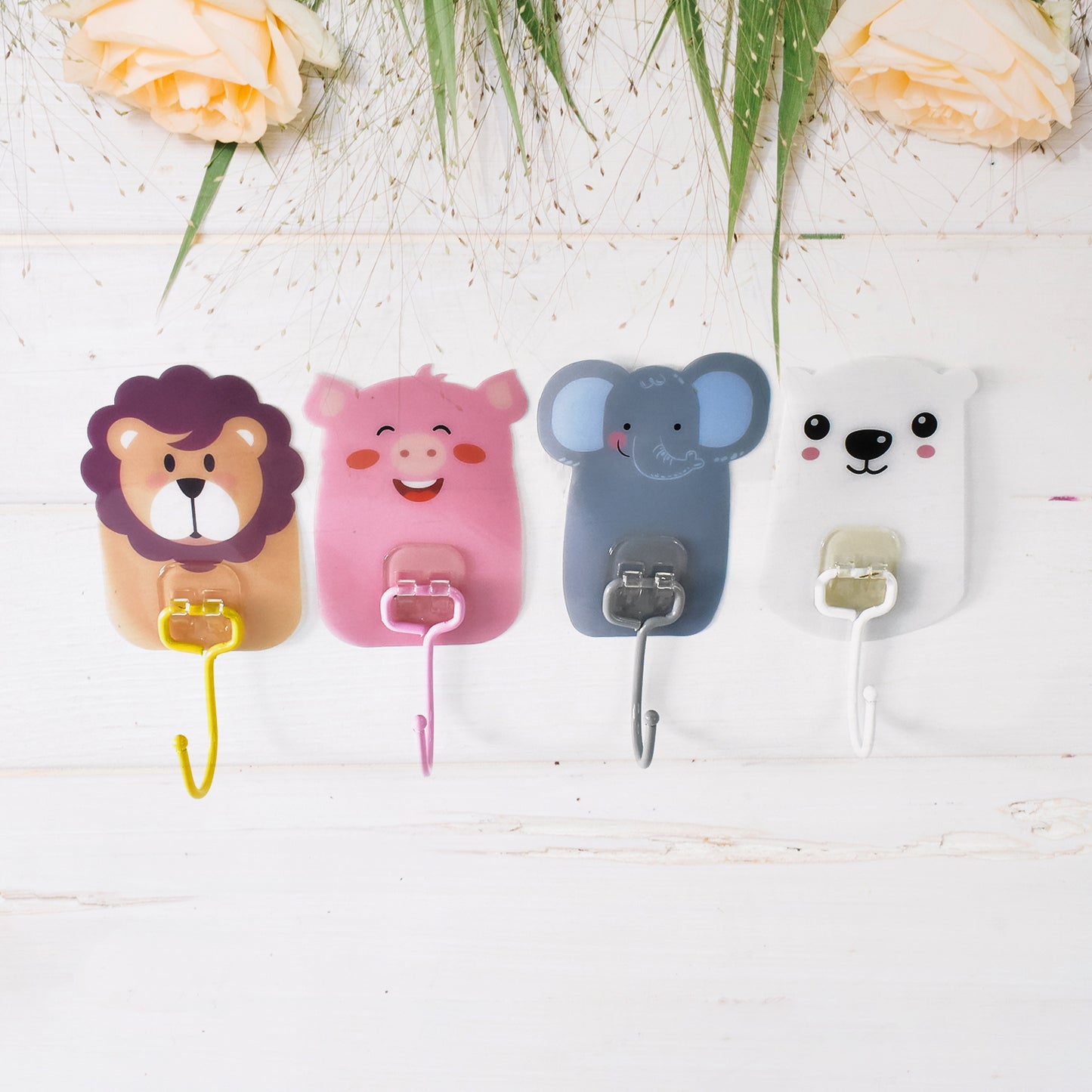 Wall Mounted Cartoon Hooks Self Adhesive Hooks (10 Pcs Set) - Happy Price - Image 2