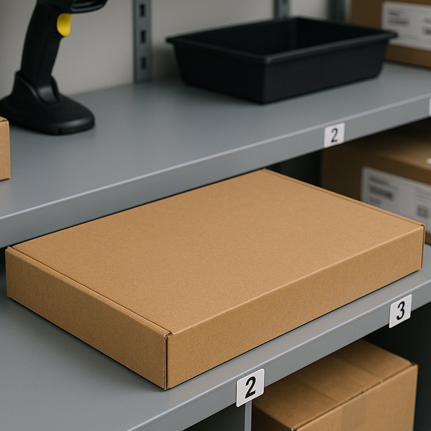 Durable Brown Corrugated Box for Secure Packaging - 61x42x7 cm, 1 Pc