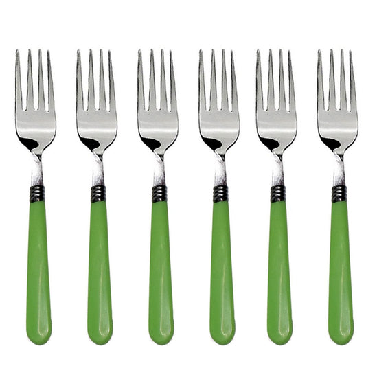 Stainless Steel Forks With Comfortable Grip Dining Fork Set Of 6 Pcs - Happy Price - Image 1