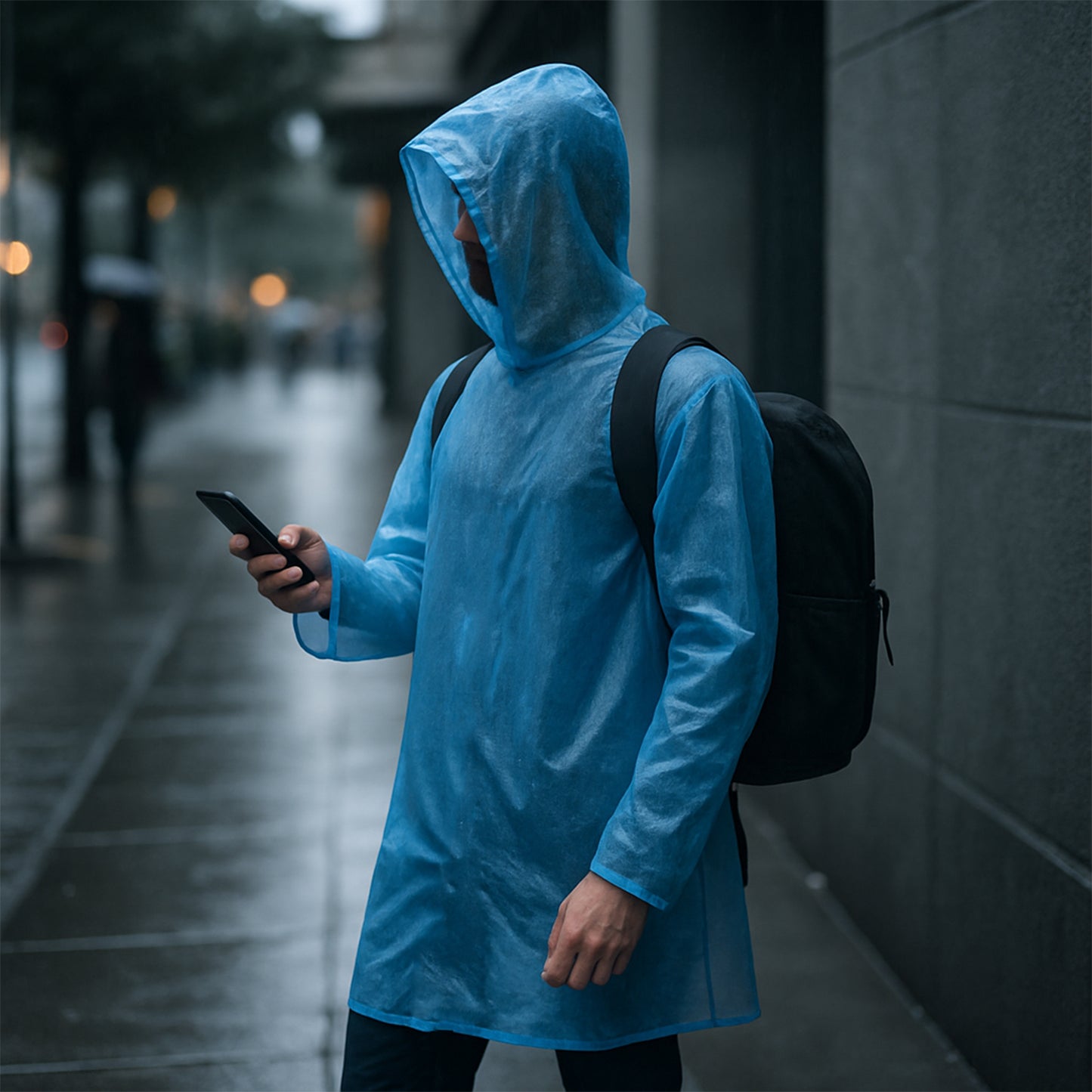 Ultra Lightweight Disposable Raincoat With Hood For Adults (1 Pc) - Happy Price - Image 4
