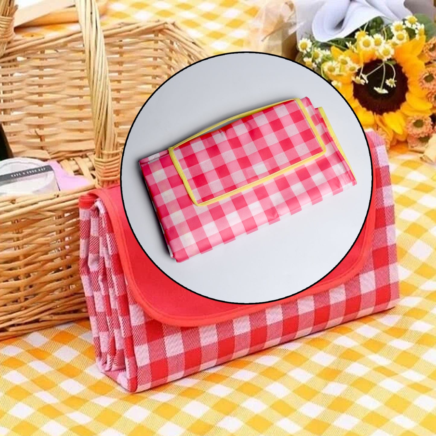 Picnic Blanket Beach Mat Picnic Blanket For Indoor And Outdoor Sand Proof Waterproof Larger Mat For Beach Travel Camping Hiking Park Grass Handy Mat Tote Foldable (190cmx146cm) - Happy Price - Image 2