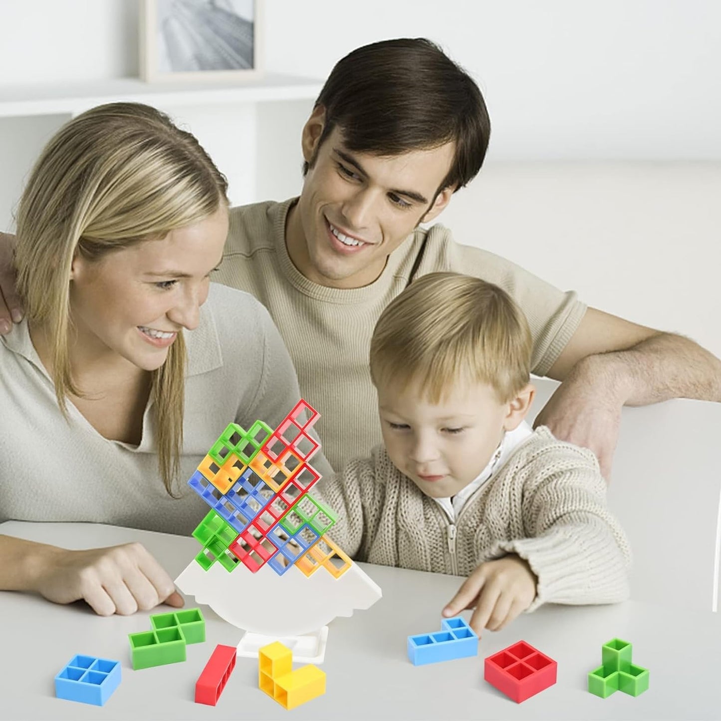 3d Tower Game Tower Balance Game Tower Stacking Game Adult Kid Tower Stacking Blocks Balance Game Blocks Building Toys For Kids Age 3+ Years (16 Pcs Set) - Happy Price - Image 2